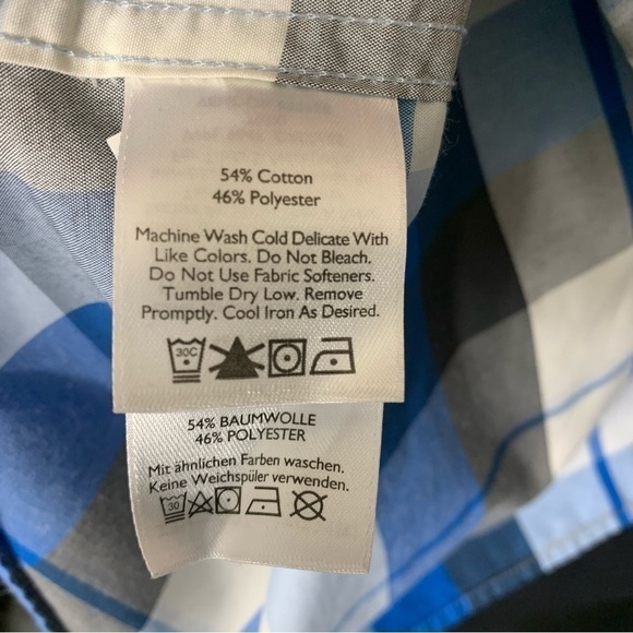 Eddie Bauer Blue White Plaid Active Casual Button Down Shirt Long Sleeves Sz 2XL - Picture 14 of 15